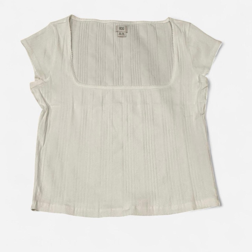 BDG White Ribbed Cap Sleeve Shirt - Sz XL